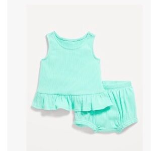 Old Navy Mint Green Ruffle Diaper Cover Set